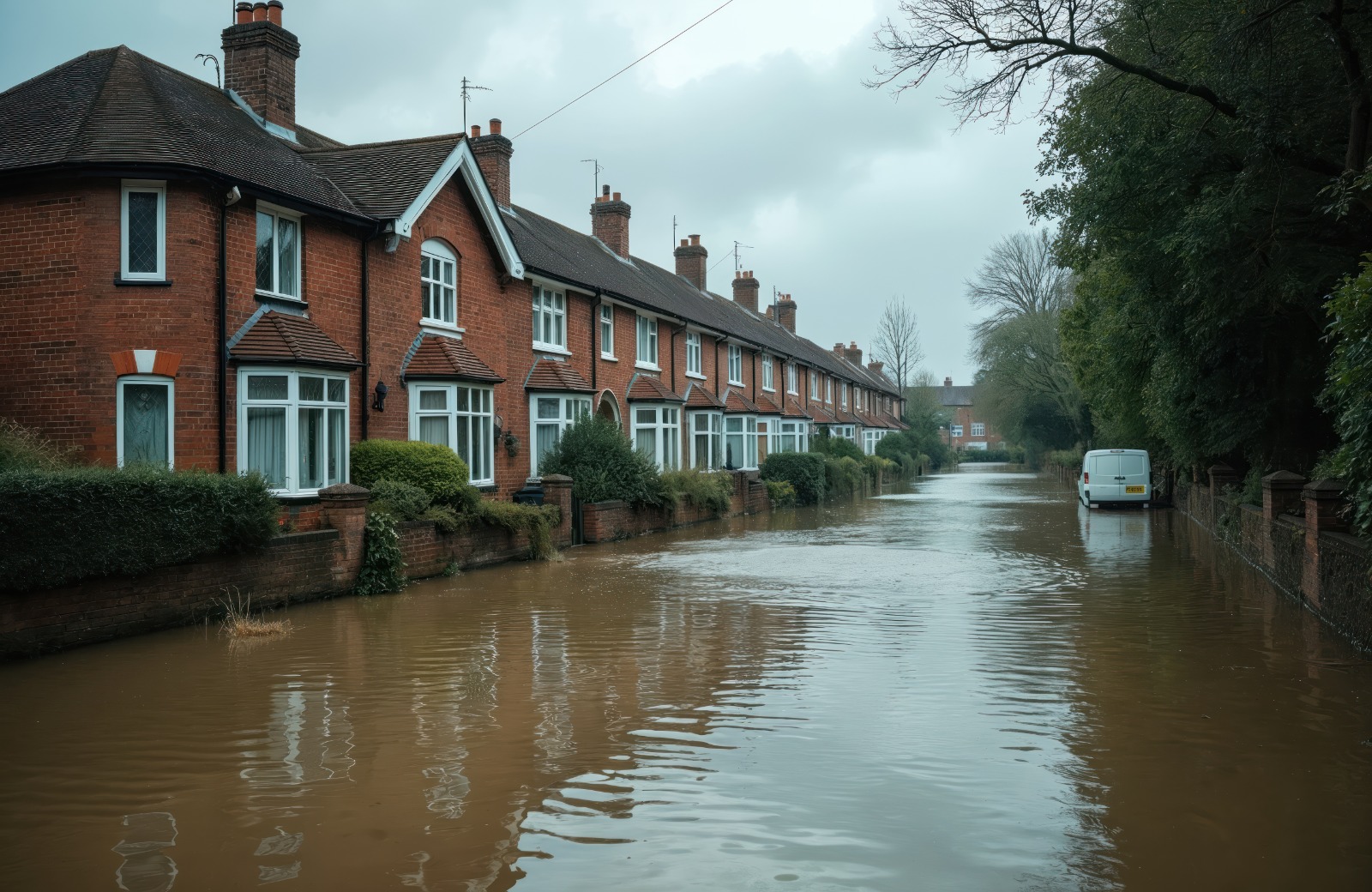 Flooded interior from storm damage