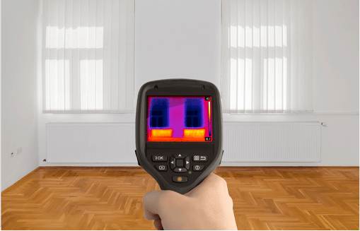 Thermal imaging scan showing heat loss