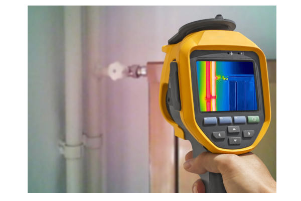 Thermographic leak detection camera in use